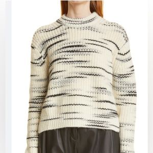 Samsøe Samsøe Lyla Space Dye Wool Blend Crewneck Sweater in Whisper White